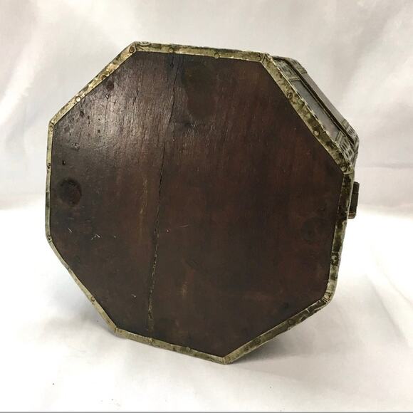 Vintage 60s 70s Treasure Jewelry Trinket Chest Box Ornate Hexagon - Picture 9 of 9